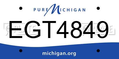 EGT4849 Michigan License Plate
