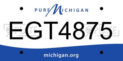 EGT4875 Michigan License Plate