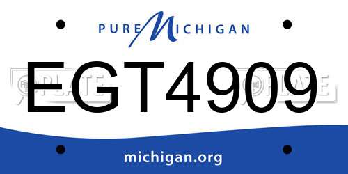 EGT4909 Michigan License Plate
