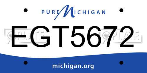 EGT5672 Michigan License Plate