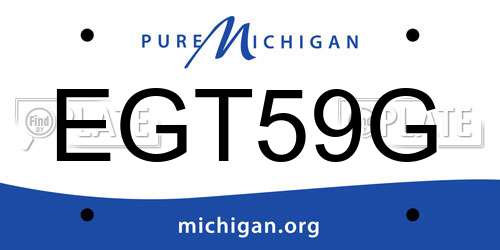 EGT59G Michigan License Plate