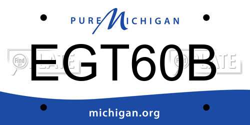 EGT60B Michigan License Plate