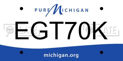 EGT70K Michigan License Plate