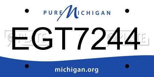 EGT7244 Michigan License Plate