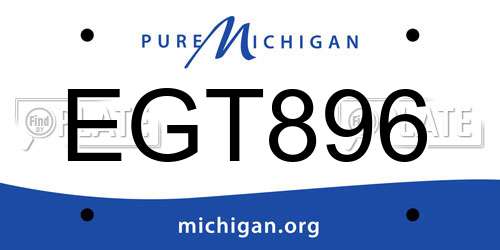 EGT896 Michigan License Plate
