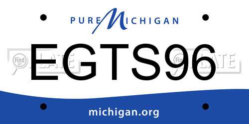 EGTS96 Michigan License Plate