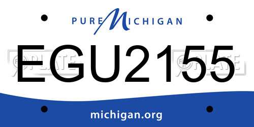 EGU2155 Michigan License Plate