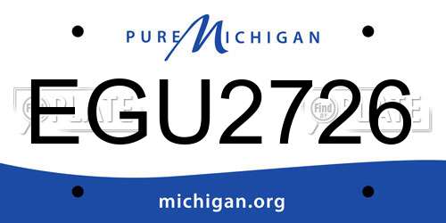 EGU2726 Michigan License Plate