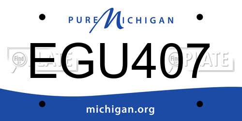 EGU407 Michigan License Plate