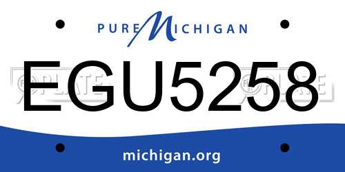 EGU5258 Michigan License Plate