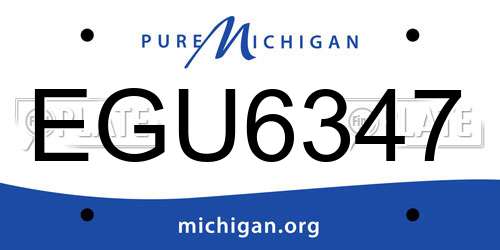 EGU6347 Michigan License Plate