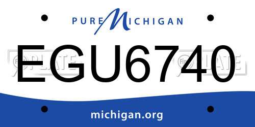 EGU6740 Michigan License Plate