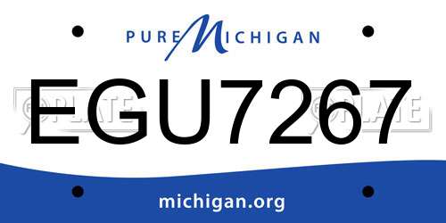EGU7267 Michigan License Plate