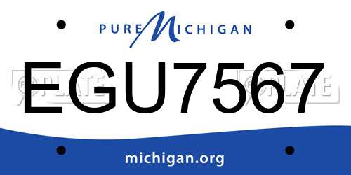 EGU7567 Michigan License Plate