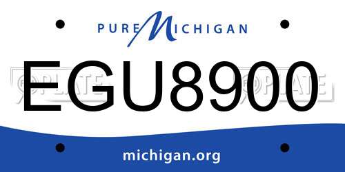 EGU8900 Michigan License Plate