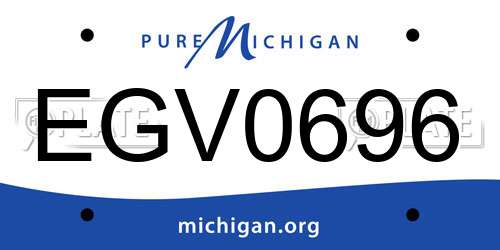 EGV0696 Michigan License Plate