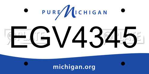 EGV4345 Michigan License Plate