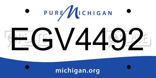 EGV4492 Michigan License Plate