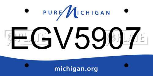 EGV5907 Michigan License Plate