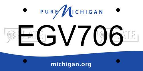 EGV706 Michigan License Plate