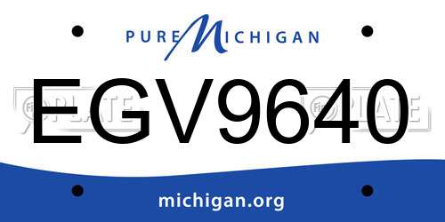 EGV9640 Michigan License Plate