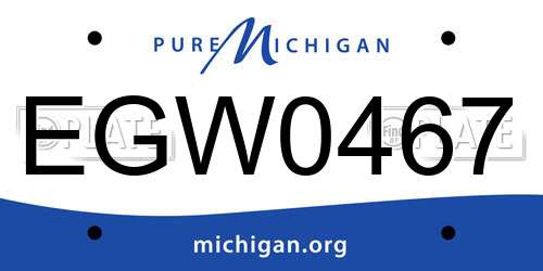 EGW0467 Michigan License Plate