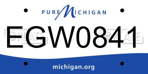 EGW0841 Michigan License Plate