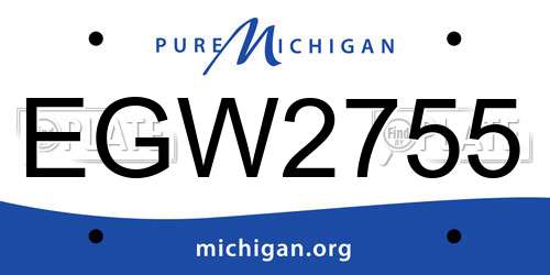 EGW2755 Michigan License Plate