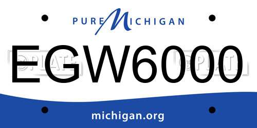EGW6000 Michigan License Plate