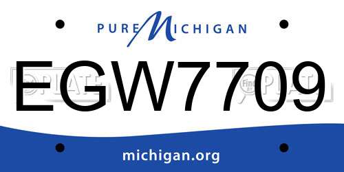 EGW7709 Michigan License Plate