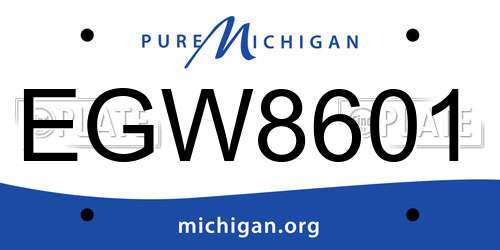 EGW8601 Michigan License Plate