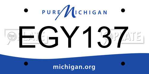 EGY137 Michigan License Plate