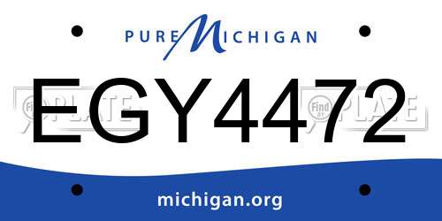 EGY4472 Michigan License Plate