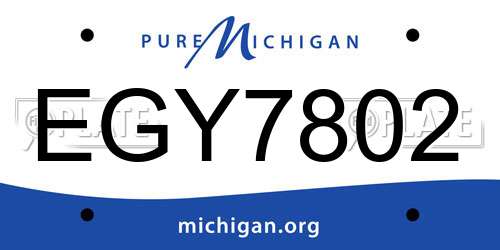 EGY7802 Michigan License Plate