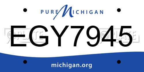 EGY7945 Michigan License Plate