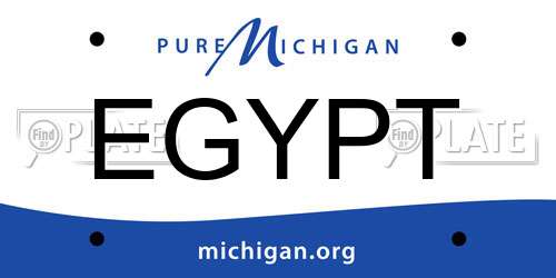 EGYPT Michigan License Plate