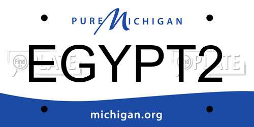 EGYPT2 Michigan License Plate