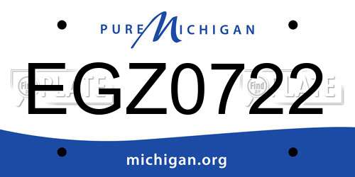 EGZ0722 Michigan License Plate