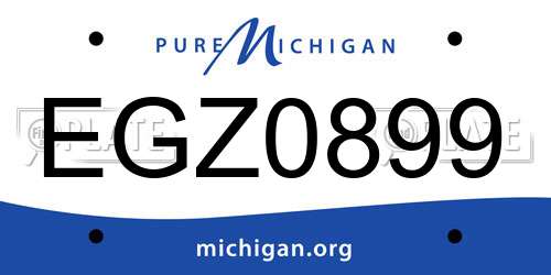 EGZ0899 Michigan License Plate