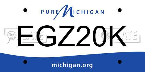 EGZ20K Michigan License Plate