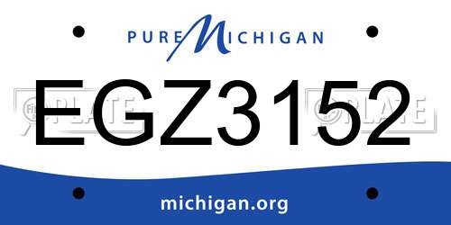 EGZ3152 Michigan License Plate
