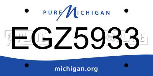 EGZ5933 Michigan License Plate