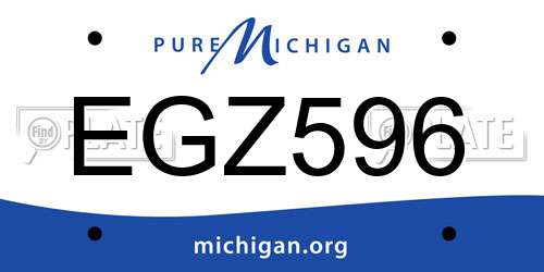EGZ596 Michigan License Plate
