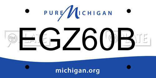 EGZ60B Michigan License Plate