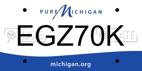 EGZ70K Michigan License Plate