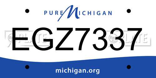 EGZ7337 Michigan License Plate
