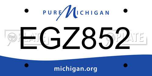EGZ852 Michigan License Plate
