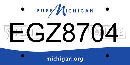 EGZ8704 Michigan License Plate