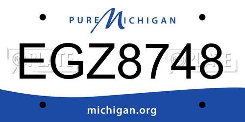EGZ8748 Michigan License Plate