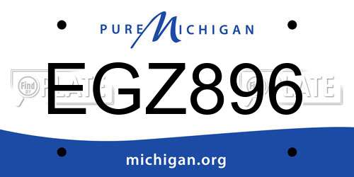 EGZ896 Michigan License Plate